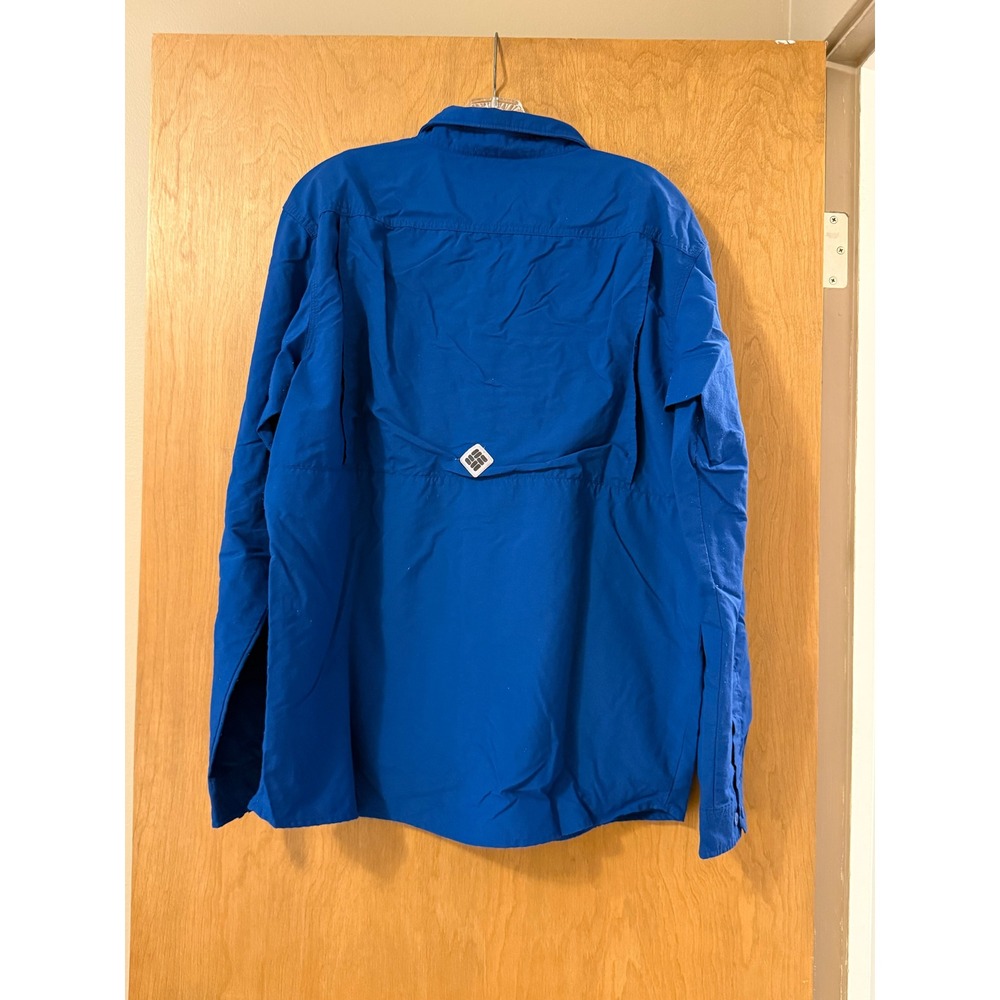 Columbia PFG Omni-Shield Vented Fishing Shirt Blue Long Sleeve Men's Large - Picture 2 of 9